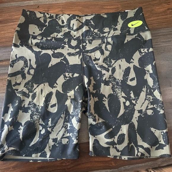 Nike Shorts Nike Olive Green Floral Bike Shorts Poshmark